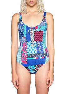 Desigual farebné jednodielne plavky Biki Nairobi Kenya