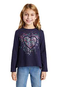 Desigual fialové dievčenské tričko Core