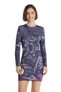 Desigual fialové vzorované šaty Soul Galaxy