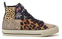 Desigual hnedé členkové tenisky Beta Animal Print