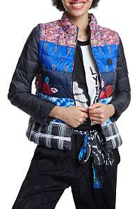 Desigual modrá bunda Padded Copenhagen s farebnými vzormi