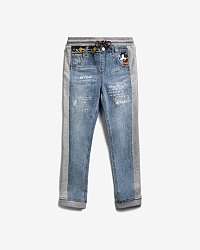 Desigual modré dievčenské džínsy Mickey Mouse Bimaterial