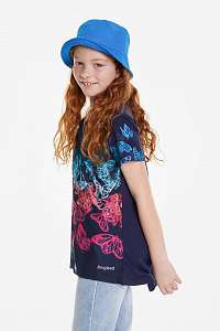Desigual modré dievčenské tričko Newport s motýlikmi