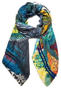 Desigual petrolejové šatka Foul Florest Luminescent