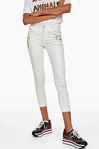 Desigual smotanové/krémové nohavice Pant Goldlurex