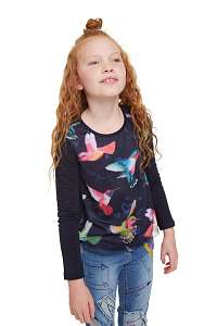 Desigual tmavomodré dievčenská tričko TS Colibri - 13/14