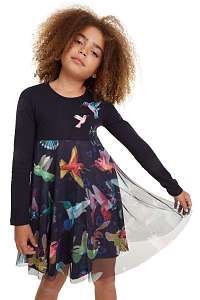 Desigual tmavomodré dievčenské šaty Vest Hermosillo - 13/14