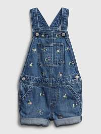 Detské džínsové kraťasy embroidered floral shortall Modrá