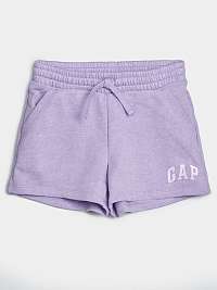 Detské kraťasy GAP Logo arch shorts Fialová