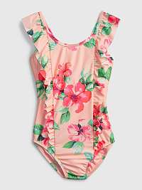 Detské plavky recycled ruffle swim one-piece Ružová