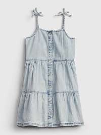 Detské šaty denim acid tiered dress Modrá