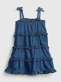 Detské šaty denim tiered dress Modrá