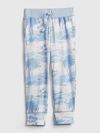 Detské tepláky 100% organic cotton print pull-on joggers Modrá