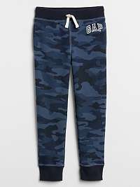 Detské tepláky GAP Logo camo print pull-on joggers Modrá
