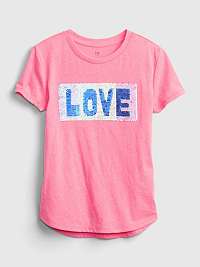 Detské tričko Flippy sequin graphic t-shirt Ružová