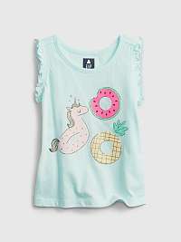 Detský top 100% organic cotton mix and match graphic tank Modrá