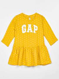 Dievčatá - Baby šaty logo a bodky Žltá