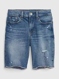 Dievčatá - Detské džínsové kraťasy high rise Modrá