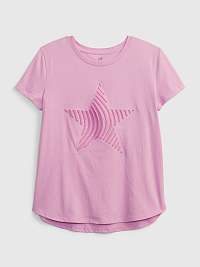 Dievčatá - Detské tričko oganic hviezda Ružová