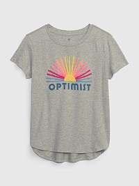 Dievčatá - Detské tričko Optimist Šedá