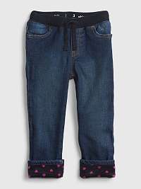 Dievčatá - Detské zateplené skinny džínsy Blue
