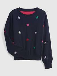 Dievčatá - Detský pletený sveter Stars Blue