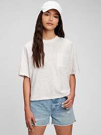 Dievčatá - Teen tričko z organickej bavlny Smotanová