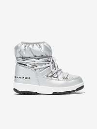 Dievčenské snehové topánky v striebornej farbe Moon Boot