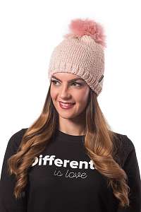 Differenta Design ružová dámska čiapka s brmbolcom