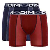 DIM 3D FLEX AIR LONG BOXER 2x - Pánske športové boxerky 2 ks - tmavočervené - tmavomodré