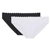 DIM BODY TOUCH COTTON SLIP 2x - Dámske bavlnené nohavičky 2 ks - čierna - biela