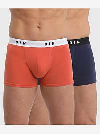 DIM BOXER ORIGINAL 2x - Pánske boxerky 2 ks - oranžová - modrá