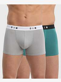 DIM BOXER ORIGINAL 2x - Pánske boxerky 2 ks - zelená - šedá