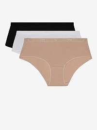 DIM ECO LES POCKETS BOXER 3x - 3 ks dámskych nohavičiek (boxeriek) - čierna - biela - telová