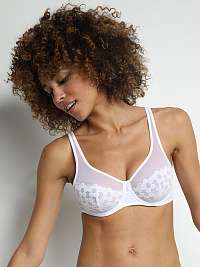 DIM GENEROUS BRODERIE UNDERWIRE BRA - Dámska krajková podprsenka - biela