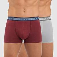 DIM GREEN ECOSMART BOXER 2x - Pánske organické boxerky 2 ks - bordová - sivá
