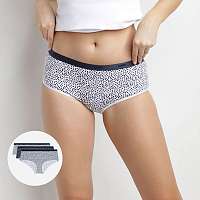 DIM LES POCKETS COTTON BOXER 3x - Dámske bavlnené nohavičky 3 ks - čierna - biela