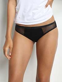 DIM MENSTRUAL LACE SLIP - Menštruačné nočné nohavičky s čipkou - čierna