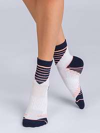 DIM SPORT ANKLE SOCKS MEDIUM IMPACT 2x - Športové dámske ponožky 2 páry - biela - tmavo modrá