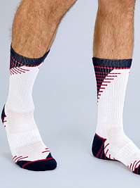 DIM SPORT CREW SOCKS MEDIUM IMPACT 2x - Pánske športové ponožky 2x - biela - červená - modrá