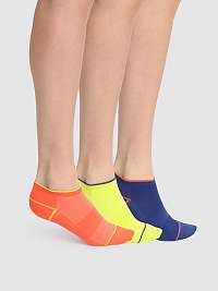 DIM SPORT IN-SHOE X-TEMP 3x - Dámske športové ponožky 3 páry - tmavo modrá - oranžová - svetlo zelená
