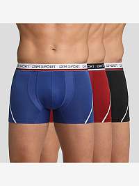 DIM SPORT MICROFIBRE BOXER 3x - Pánske športové boxerky 3 ks - čierna - modrá - červená