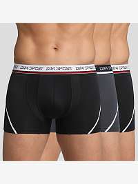 DIM SPORT MICROFIBRE BOXER 3x - Pánske športové boxerky 3 ks - čierna - šedá