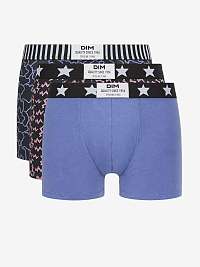 DIM VIBES BOXER 3x - Pánske módne boxerky 3 ks - čierna - modrá - oranžová