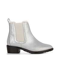 Emu Australia strieborné kožené topánky na podpätku Ellin Metallic Silver