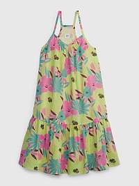 Farebné dievčenské šaty na ramienka kvetované GAP