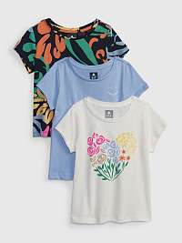 Farebné dievčenské tričká organické, 3ks GAP