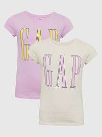 Farebné dievčenské tričká s logom, 2ks GAP