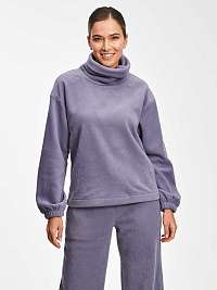 Fialová dámska mikina z microfleece a rolákom GAP
