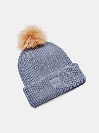 Fialová dámska zimná čiapka Under Armour UA Halftime Ribbed Pom